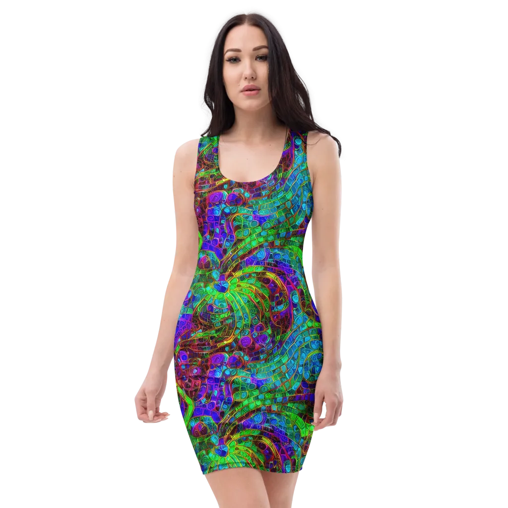 Jewel Circuit on Bodycon Dress — Front