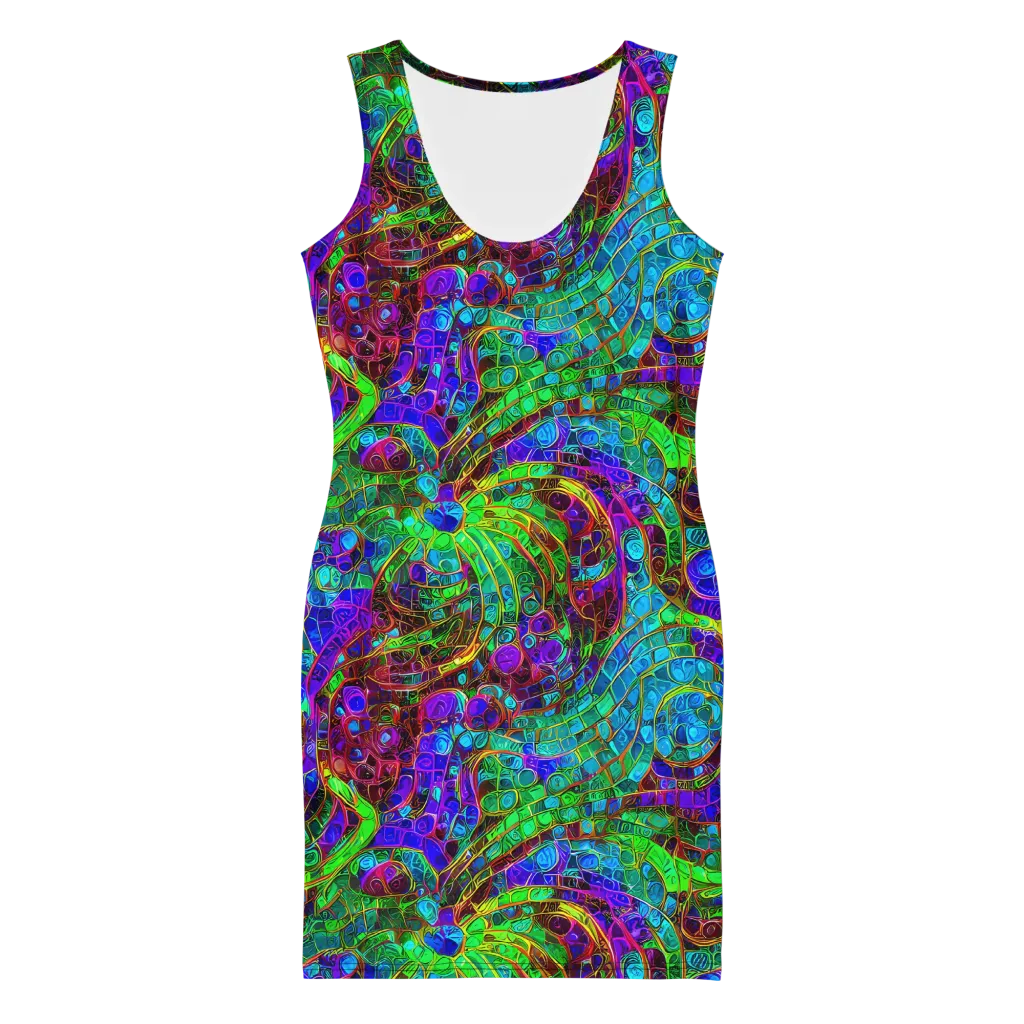 Jewel Circuit on Bodycon Dress — Front