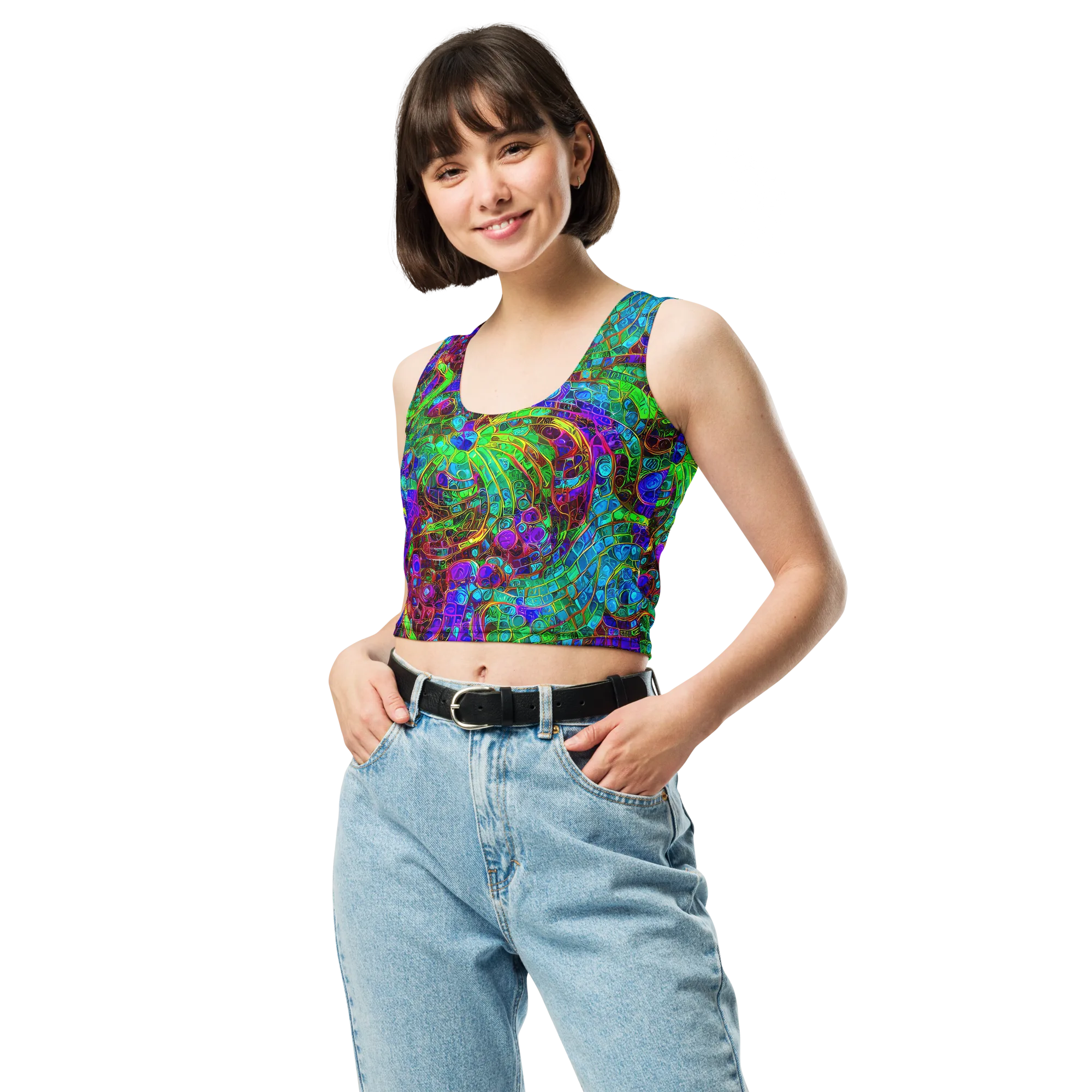 Jewel Circuit on Crop Top — Front