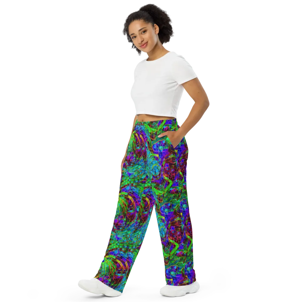 Jewel Circuit on Wide-Leg Pants — Left Front