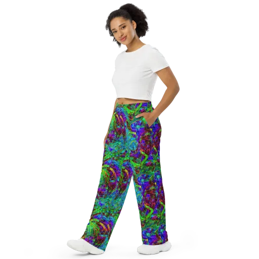 Jewel Circuit on a Wide-Leg Pants