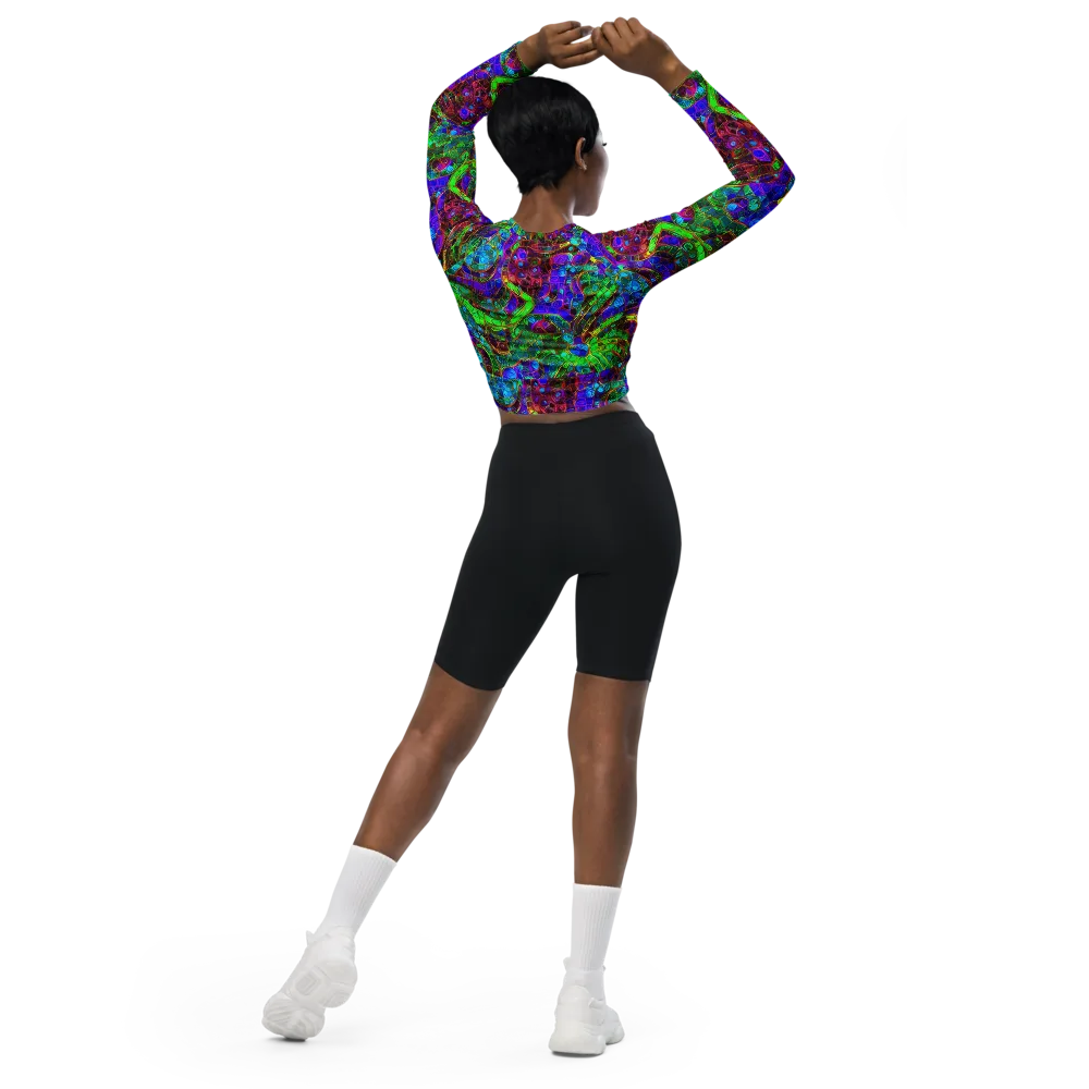 Jewel Circuit on Long Sleeve Crop Top — Back