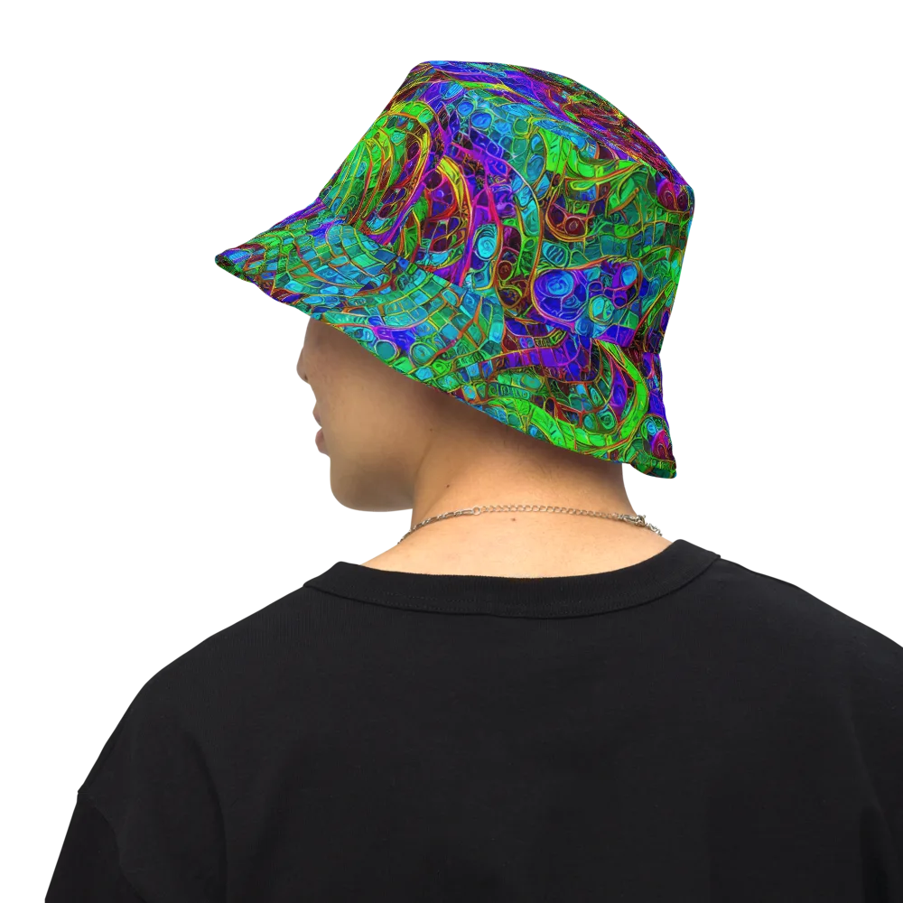 Jewel Circuit on Reversible Bucket Hat — Back Inside