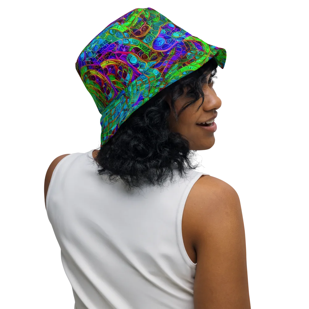 Jewel Circuit on Reversible Bucket Hat — Right Outside