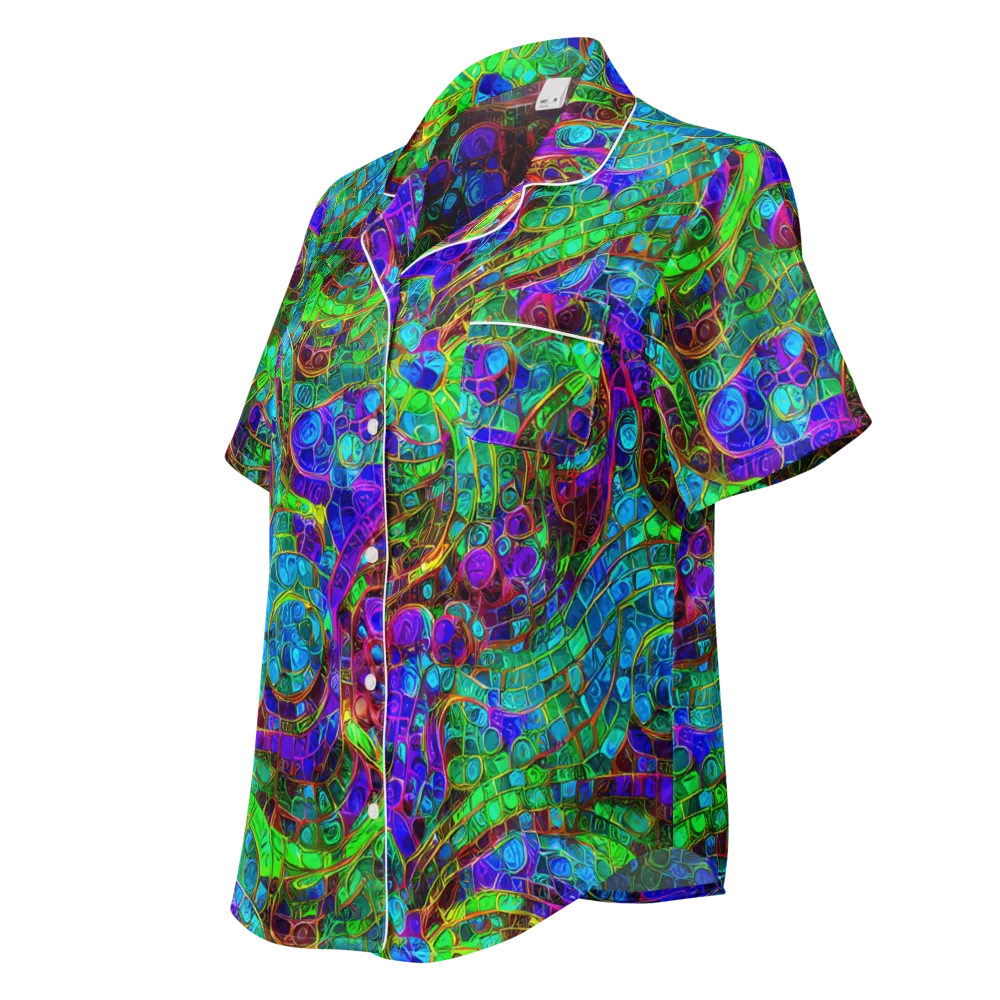 Jewel Circuit on Women's Short Sleeve Pajama Top — Left Front