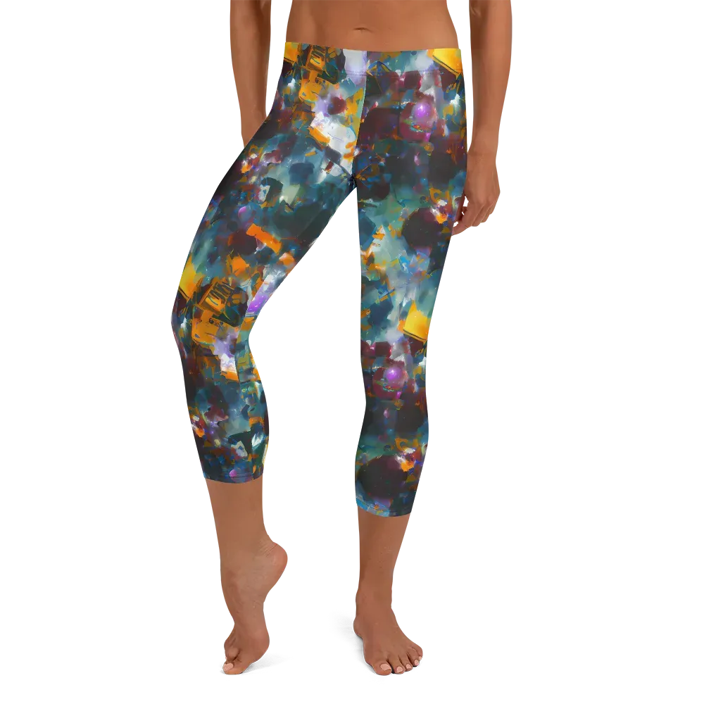 Abyssal Sparks on Capri Leggings — Front
