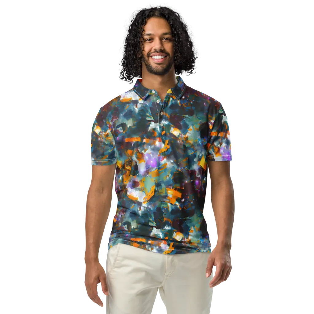Abyssal Sparks on Men's Slim Fit Polo Shirt — Front