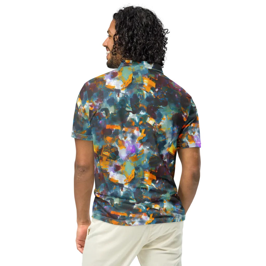 Abyssal Sparks on Men's Slim Fit Polo Shirt — Back