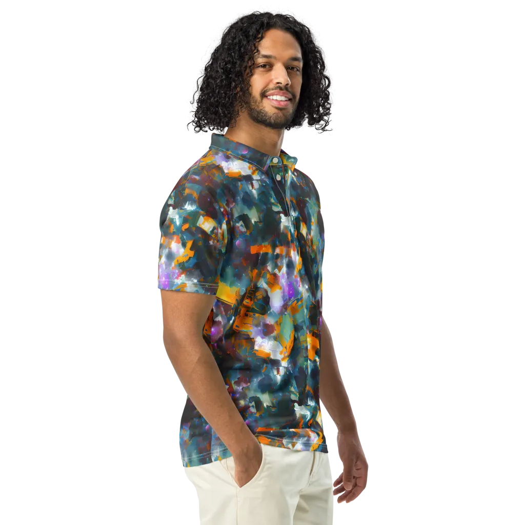 Abyssal Sparks on Men's Slim Fit Polo Shirt — Right Front