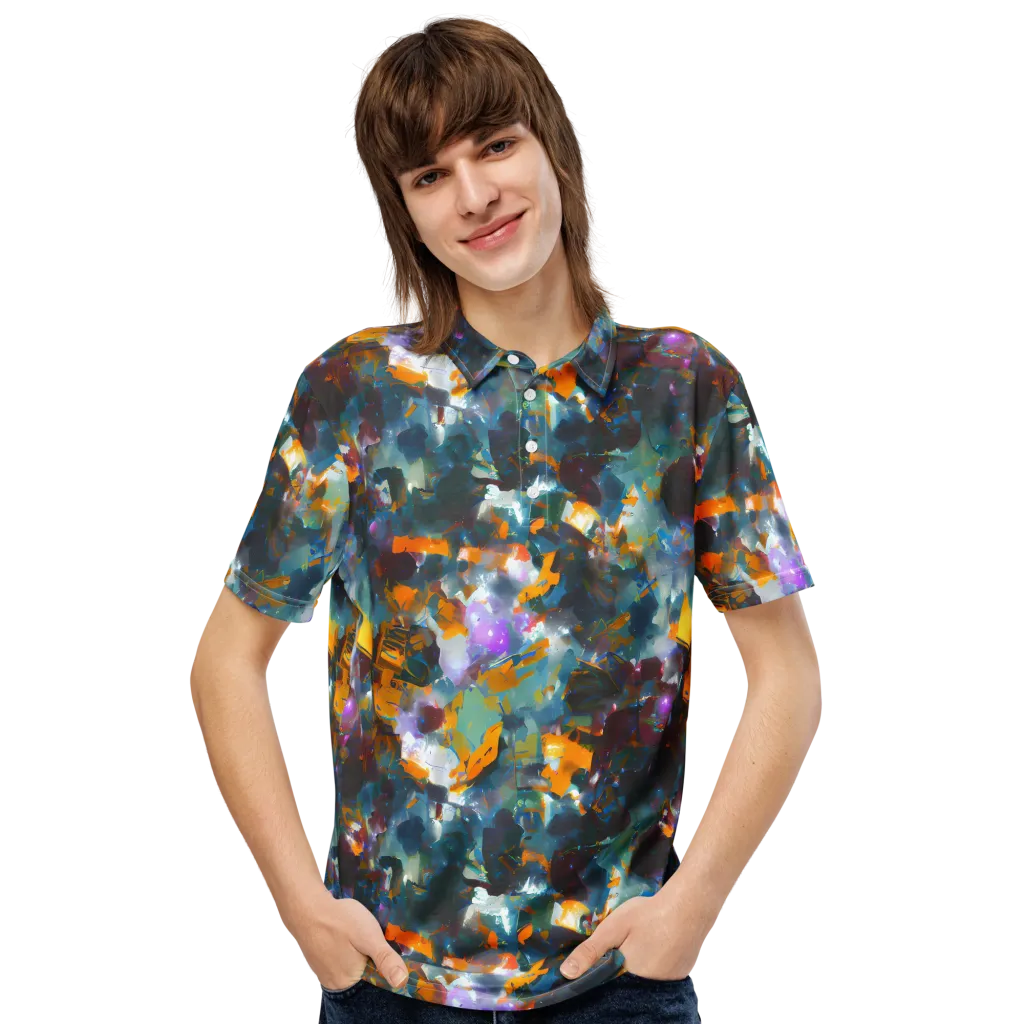 Abyssal Sparks on Men's Slim Fit Polo Shirt — Front