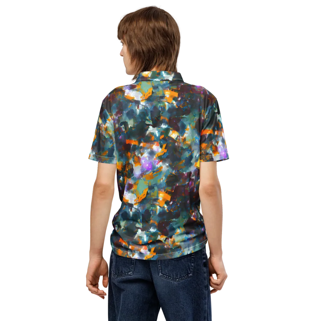 Abyssal Sparks on Men's Slim Fit Polo Shirt — Back