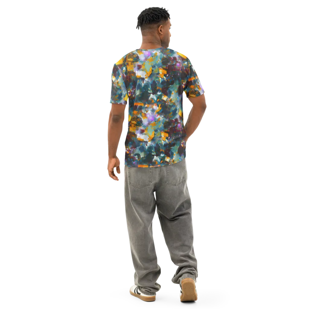 Abyssal Sparks on Men's Cotton Crew Neck T-Shirt — Back