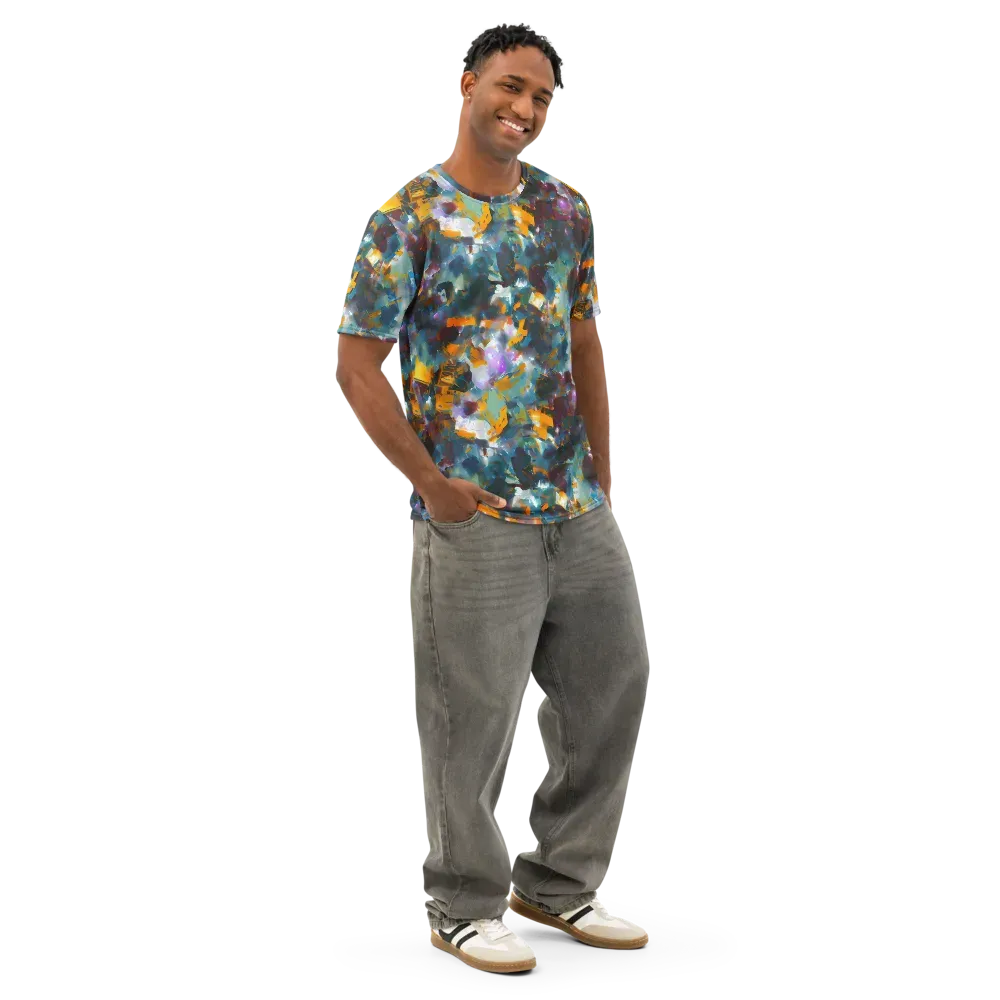 Abyssal Sparks on Men's Cotton Crew Neck T-Shirt — Right Front