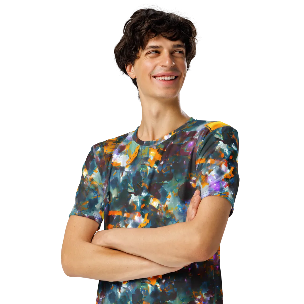 Abyssal Sparks on Men's Crew Neck T-Shirt — Left Front