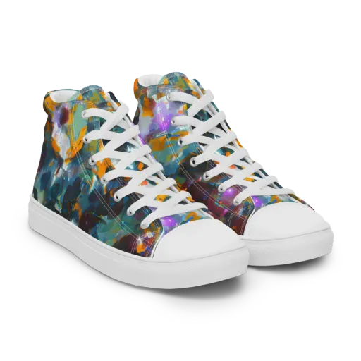 Abyssal Sparks on a Men's High Top Canvas Shoes