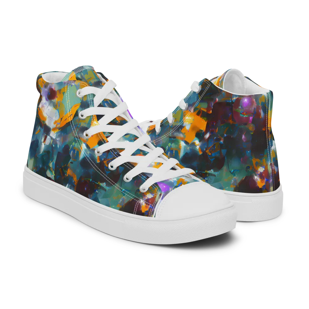 Abyssal Sparks on Men's High Top Canvas Shoes — Right