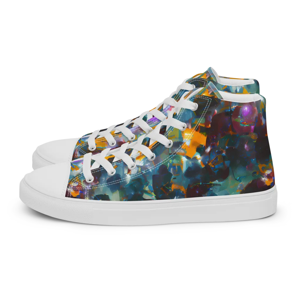 Abyssal Sparks on Women's High Top Canvas Shoes — Left