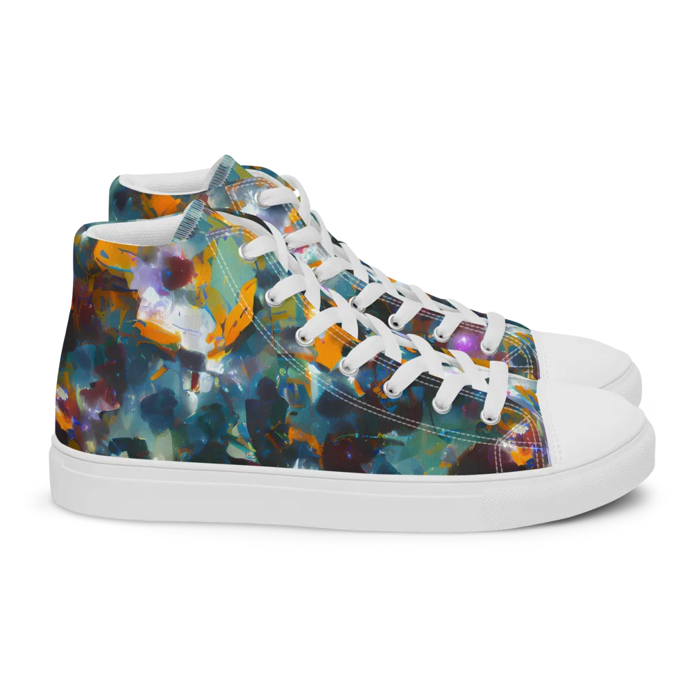 Abyssal Sparks on Women's High Top Canvas Shoes — Right