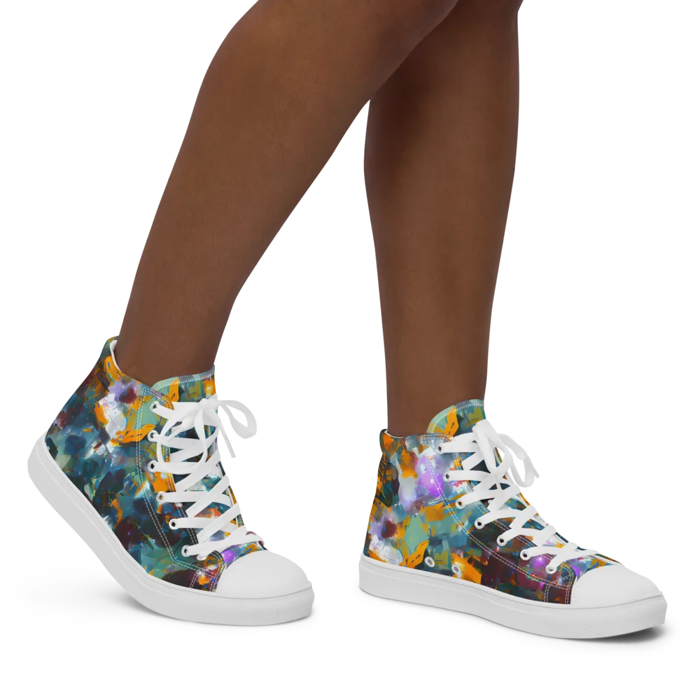 Abyssal Sparks on Women's High Top Canvas Shoes — Right