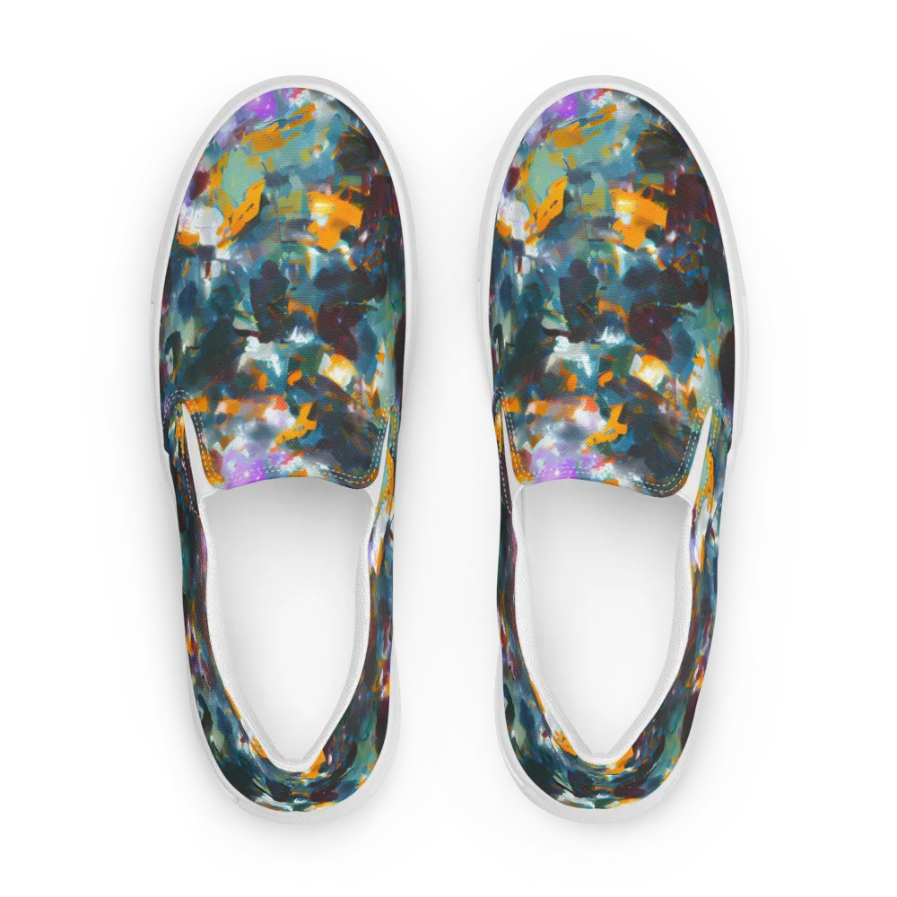Abyssal Sparks on Men's Slip-On Canvas Shoes — Front