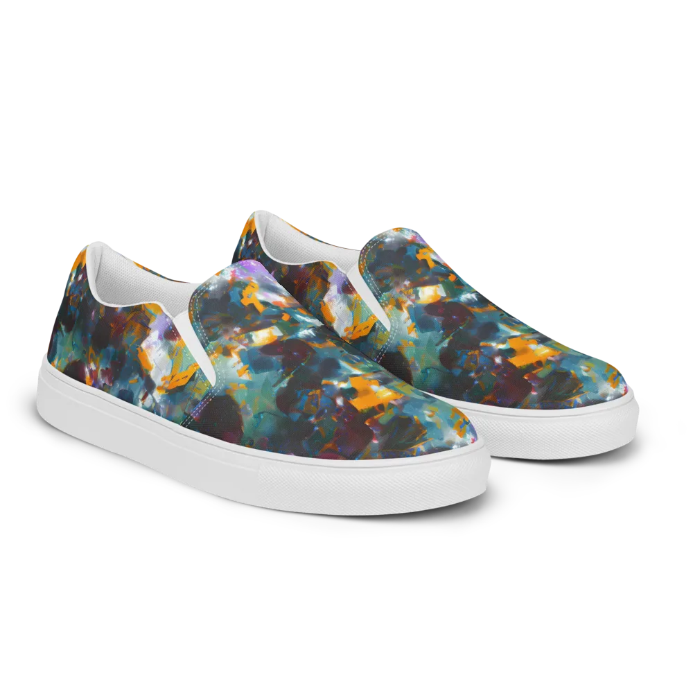 Abyssal Sparks on Men's Slip-On Canvas Shoes — Right Front