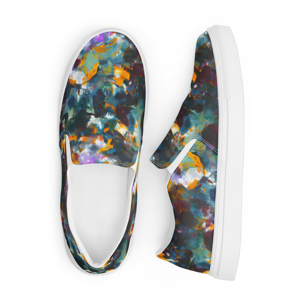 Abyssal Sparks on Men's Slip-On Canvas Shoes — Front