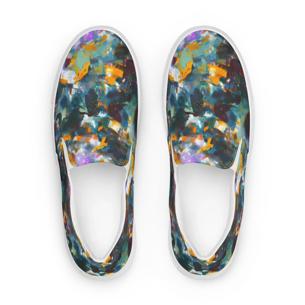 Abyssal Sparks on Women's Slip-On Canvas Shoes — Front