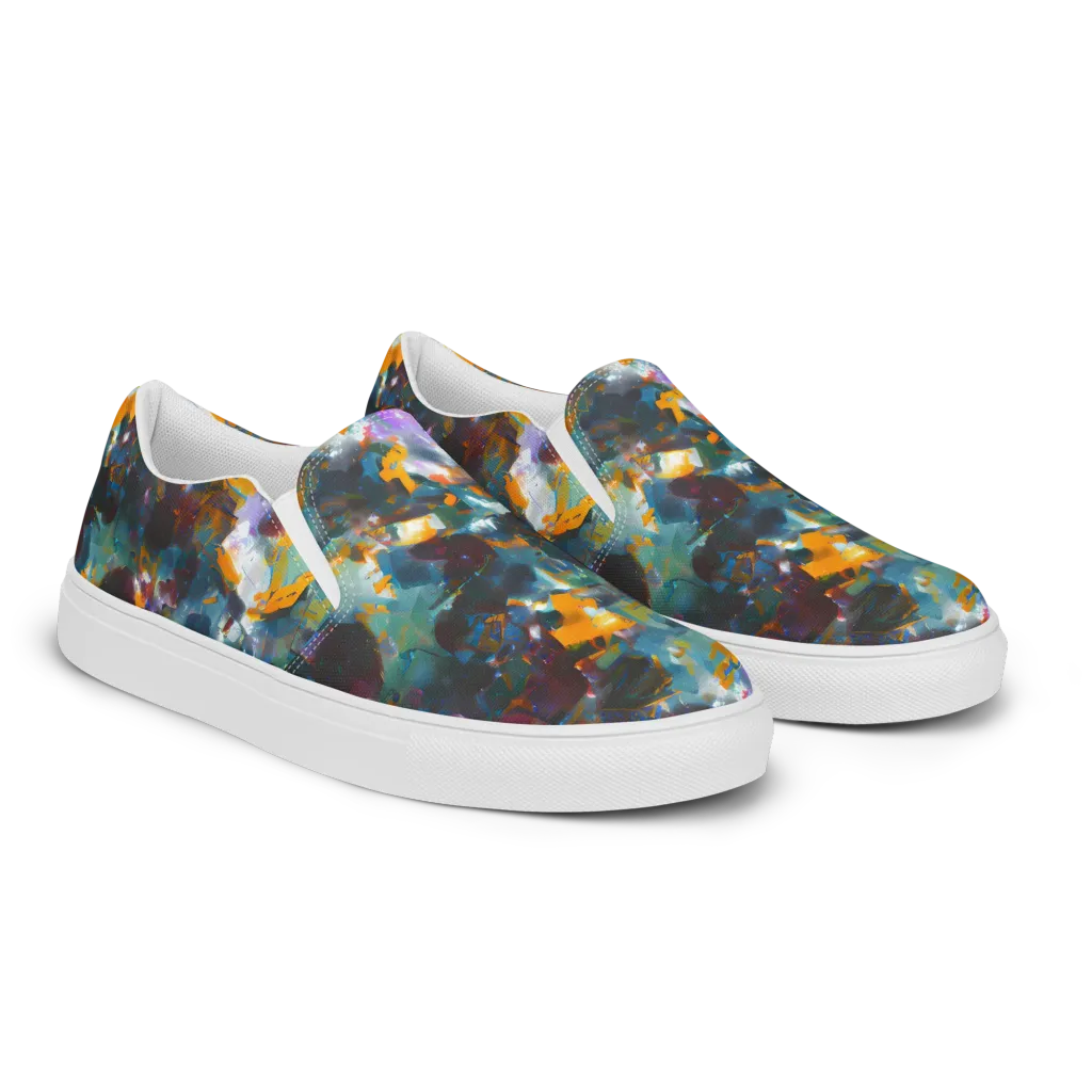 Abyssal Sparks on Women's Slip-On Canvas Shoes — Right Front