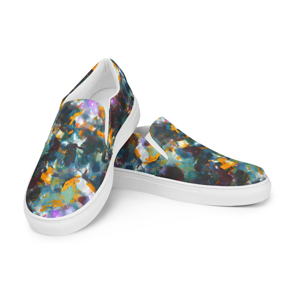 Abyssal Sparks on Women's Slip-On Canvas Shoes — Left Front
