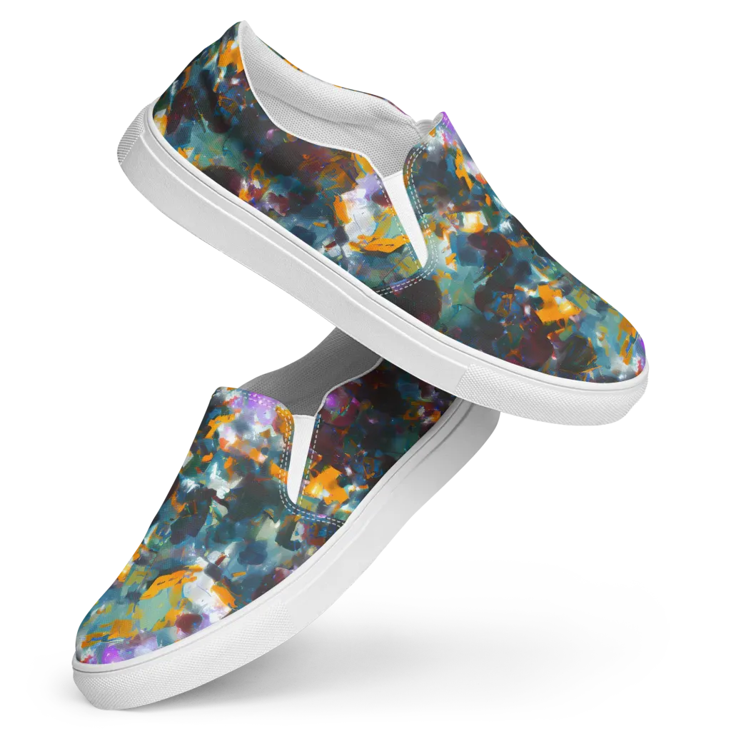Abyssal Sparks on Women's Slip-On Canvas Shoes — Front