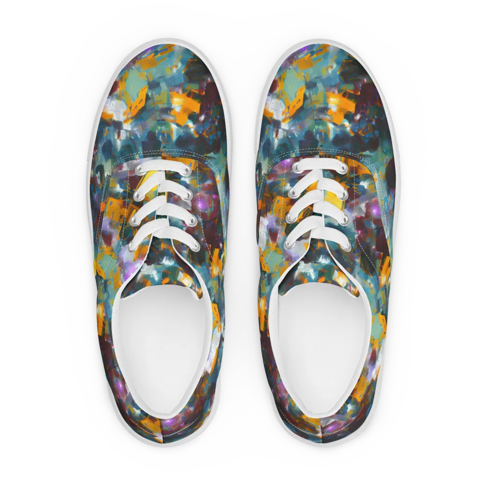 Abyssal Sparks on Men's Lace-Up Canvas Shoes — Front