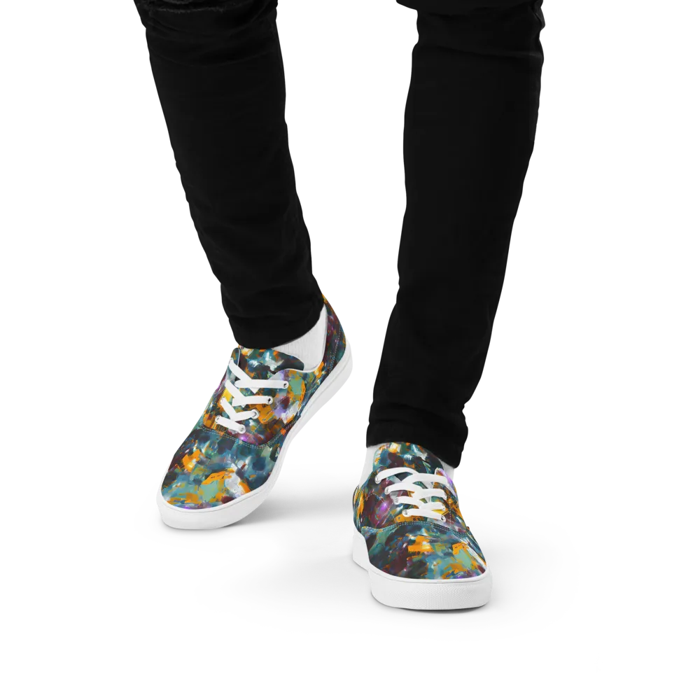 Abyssal Sparks on Men's Lace-Up Canvas Shoes — Front