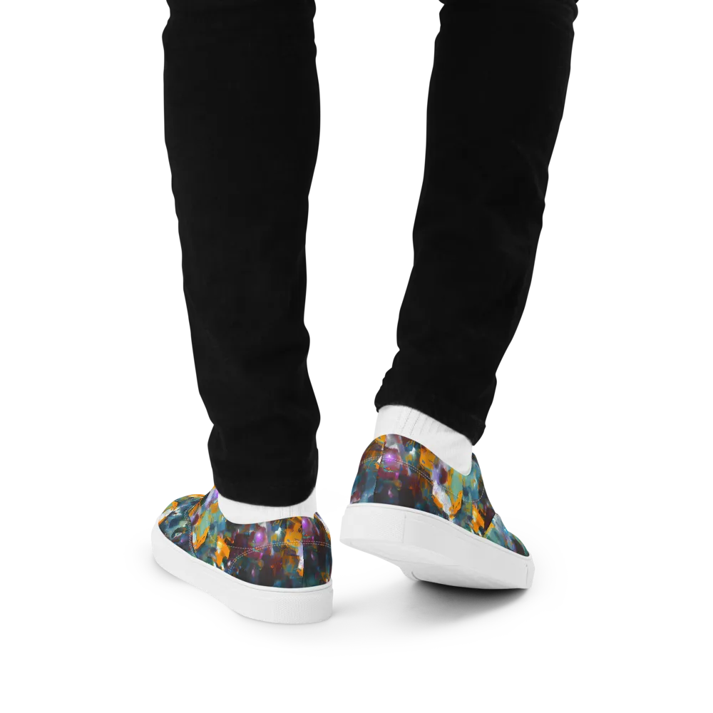 Abyssal Sparks on Men's Lace-Up Canvas Shoes — Back