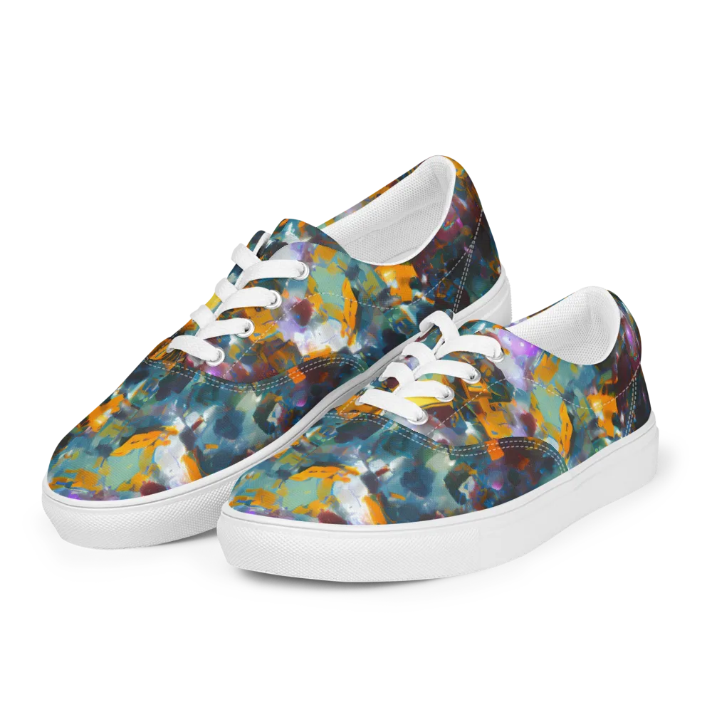 Abyssal Sparks on Men's Lace-Up Canvas Shoes — Left Front