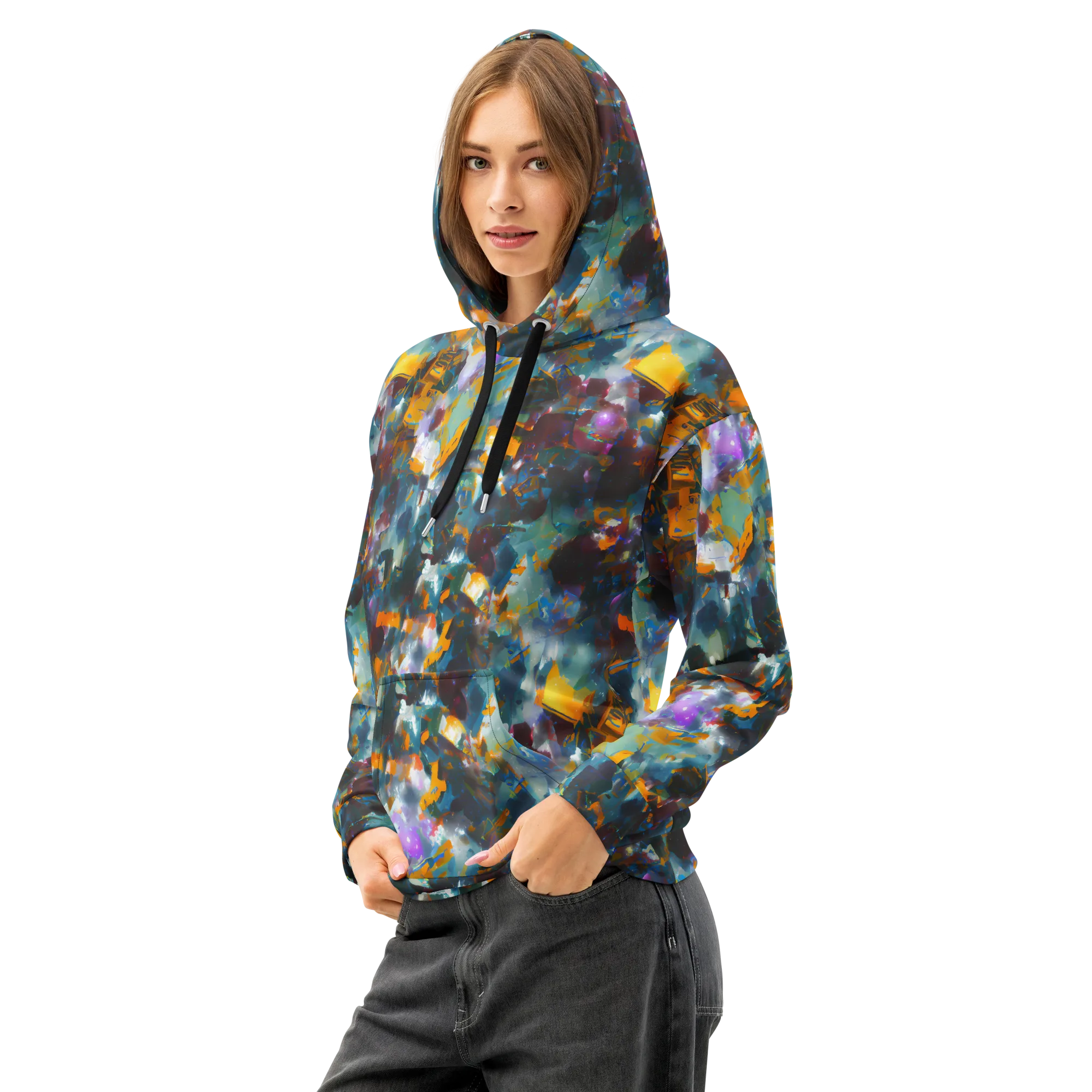 Abyssal Sparks on Cotton Hoodie — Left Front