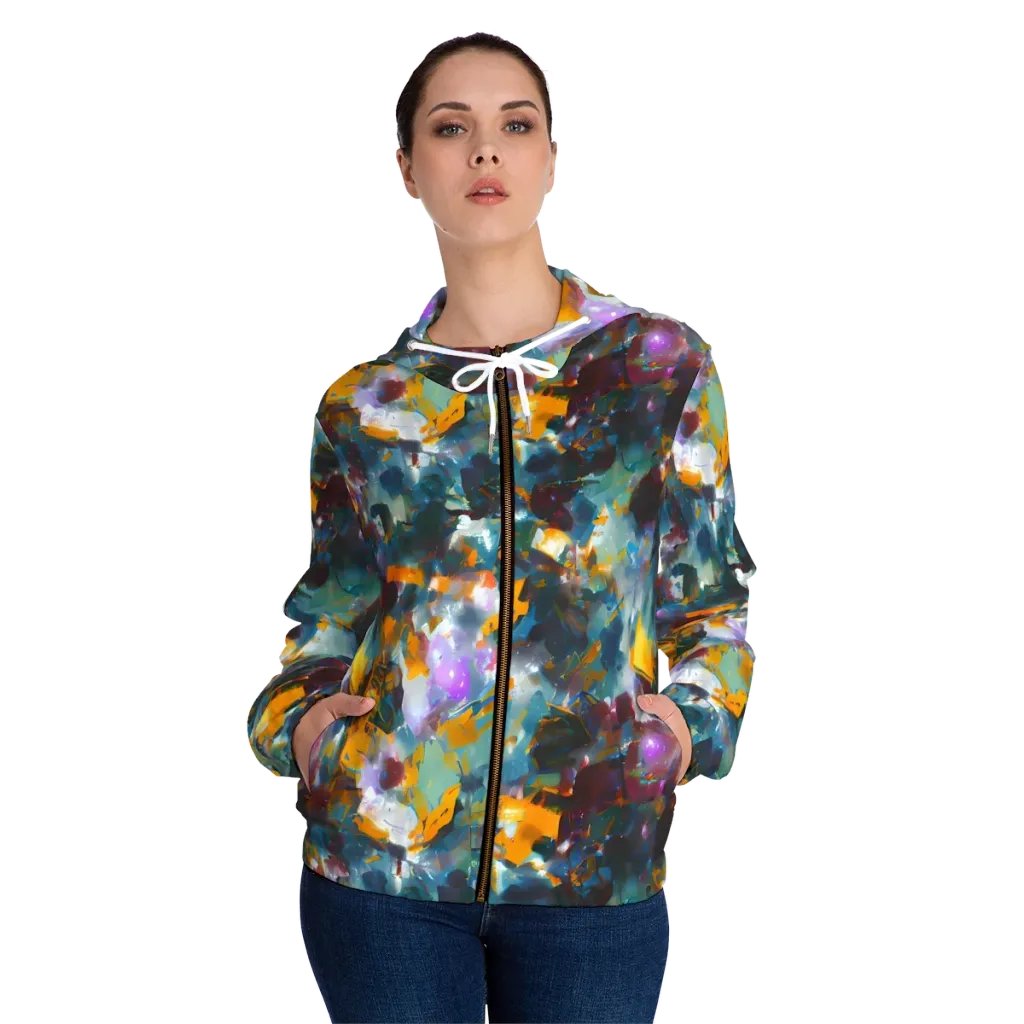 Abyssal Sparks on Women's Full-Zip Hoodie — Front On Person
