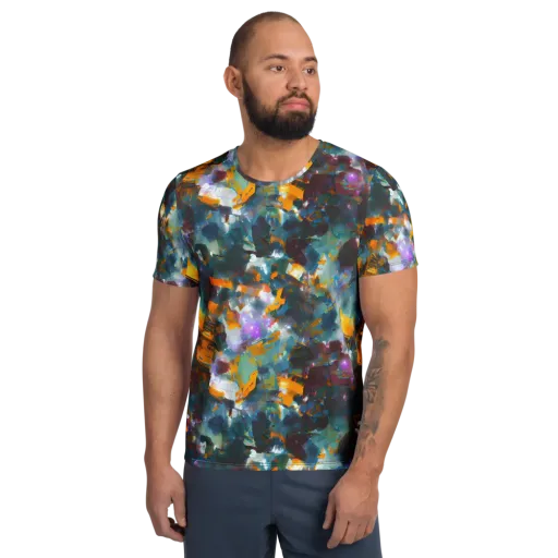 Abyssal Sparks on a Men's Athletic T-Shirt