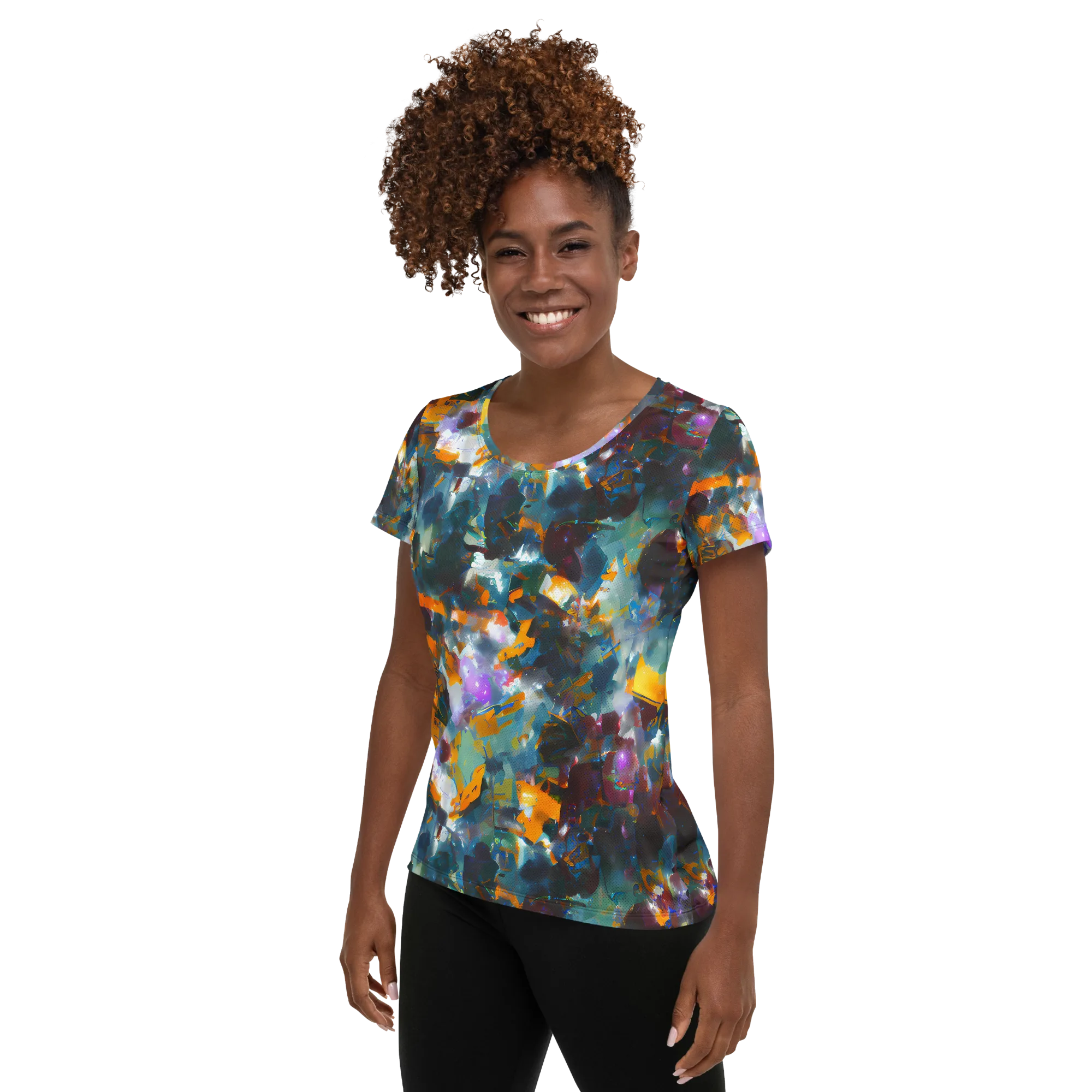 Abyssal Sparks on Women's Athletic T-Shirt — Left