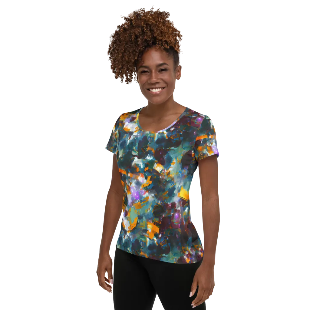 Abyssal Sparks on Women's Athletic T-Shirt — Left