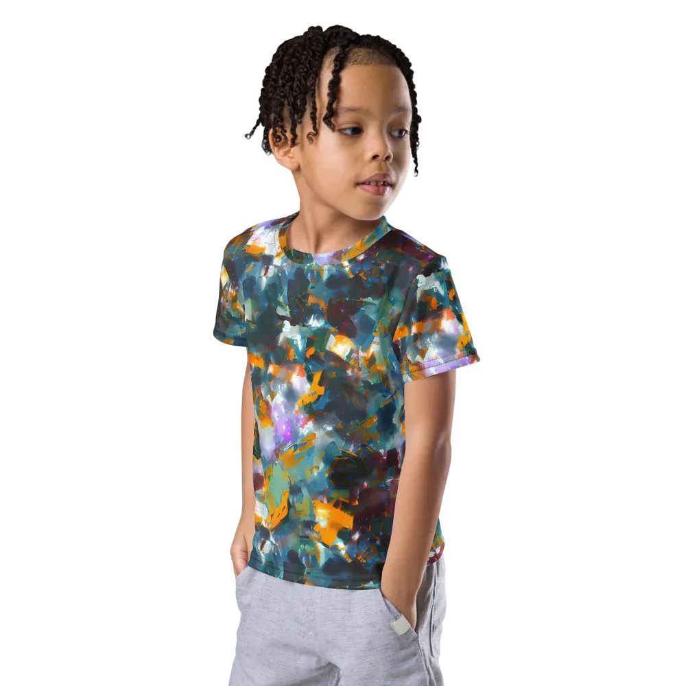 Abyssal Sparks on Kids Crew Neck T-Shirt — Left Front