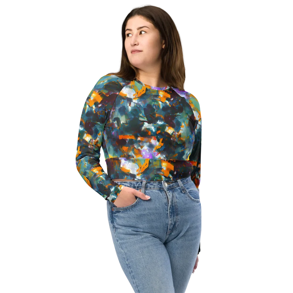 Abyssal Sparks on Long Sleeve Crop Top — Front