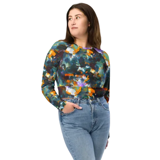 Abyssal Sparks on a Long Sleeve Crop Top