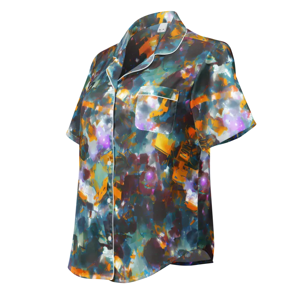 Abyssal Sparks on Women's Short Sleeve Pajama Top — Left Front