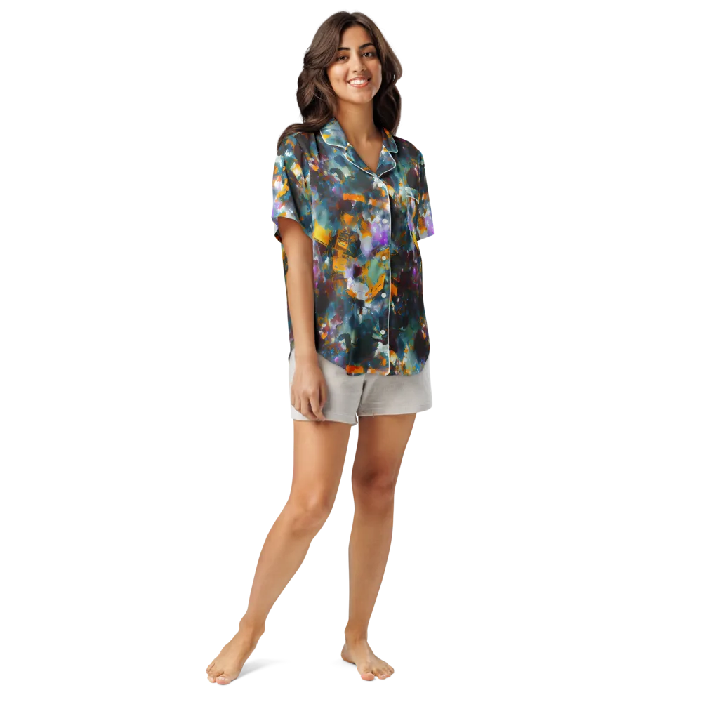Abyssal Sparks on Women's Short Sleeve Pajama Top — Front