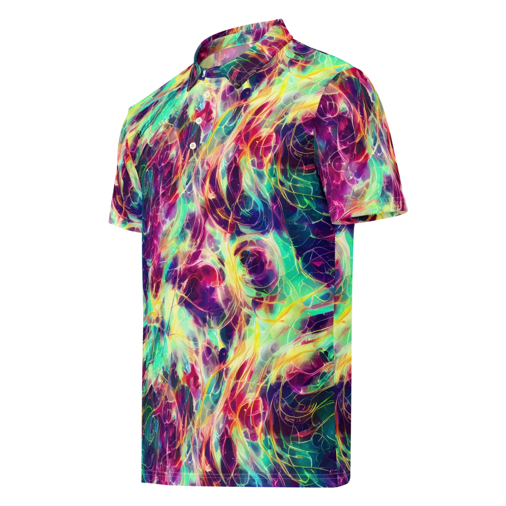 Velvet Radiance on Men's Slim Fit Polo Shirt — Left Front