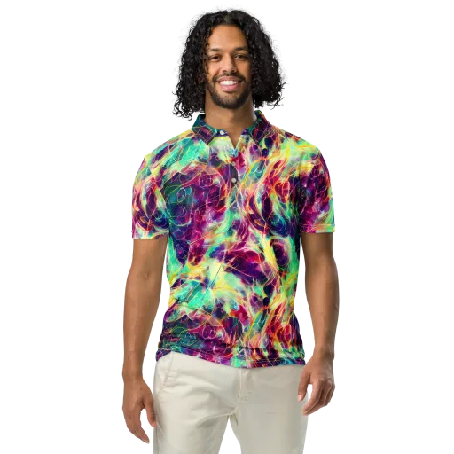 Velvet Radiance on a Men's Slim Fit Polo Shirt