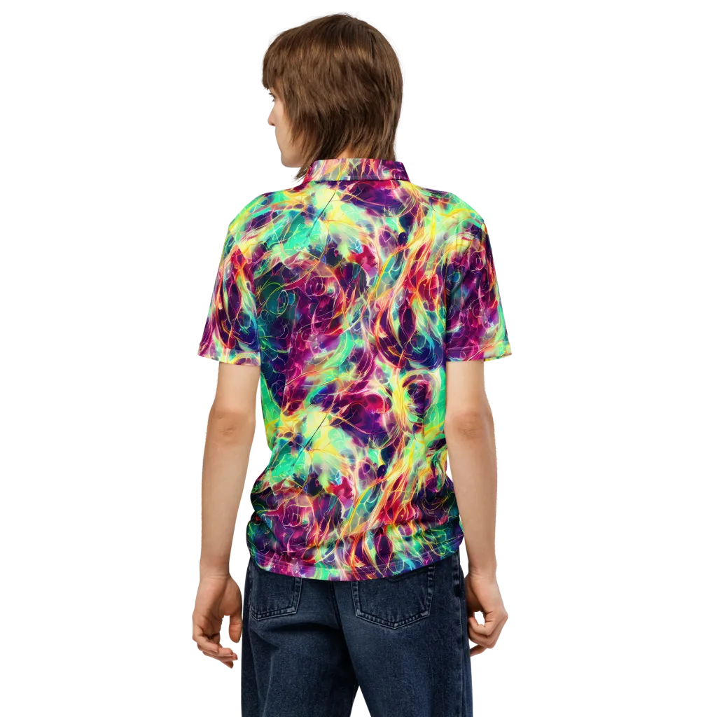 Velvet Radiance on Men's Slim Fit Polo Shirt — Back