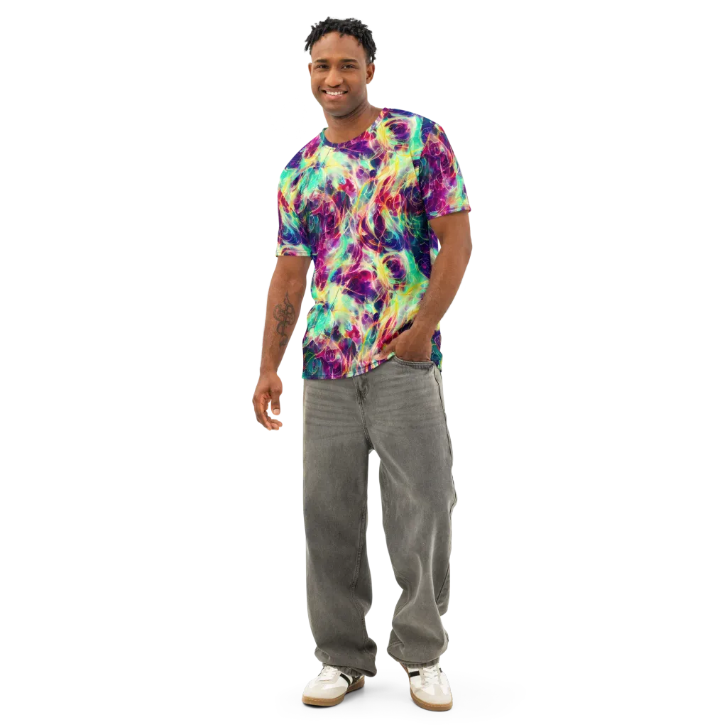 Velvet Radiance on Men's Cotton Crew Neck T-Shirt — Front