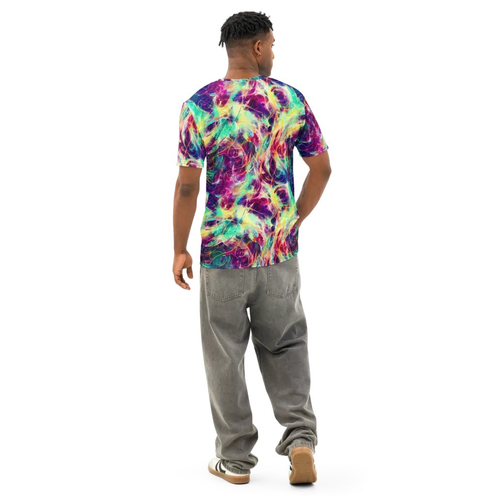 Velvet Radiance on Men's Cotton Crew Neck T-Shirt — Back