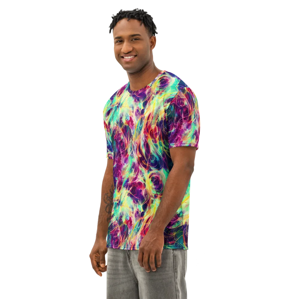 Velvet Radiance on Men's Cotton Crew Neck T-Shirt — Left Front